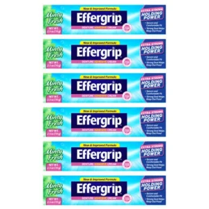 Effergrip Denture Adhesive Cream Extra Strong Holding Power 2.5 oz (Pack - 6)