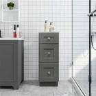 Royal Cabinets 80-8202-0-1610 Grey Shaker 3 Drawers Bathroom Vanity Base,