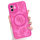 MZELQ for iPhone 12 Case Rose Floral Flowers Matte Aesthetic Cute Pattern