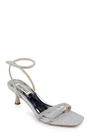 Badgley Mischka Women's Ultra Kitten Heel Sandal Heeled, Silver, 6