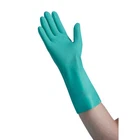 Tradex International Flock-Lined Nitrile General Purpose Gloves, Small, Green,