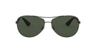 Ray-Ban Men's RB3526 Aviator Sunglasses, Matte Black/Dark Green, 63 mm