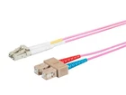 Monoprice Fiber Optic Cable - 2 Meter - Purple | OM4, LC/ST, Multi Mode Duplex,