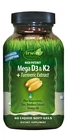 Irwin Naturals High Potency Mega D3 & K2 + Turmeric Extract for Healthy Bones,